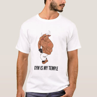 Gym Is My Temple Bull T-Shirt | Bodybuilding 