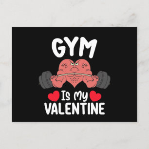 Gym Is My Valentine Day Fitness Workout Sports Postcard