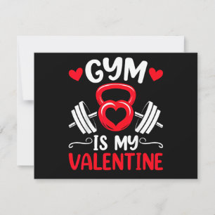 Gym Is My Valentine Heart Fitness Workout Valentin Holiday Card