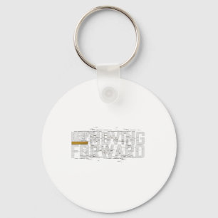 Gym Keep Moving Forward (art In Front And Back) Keychain