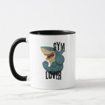 gym lover shark coffee mug
