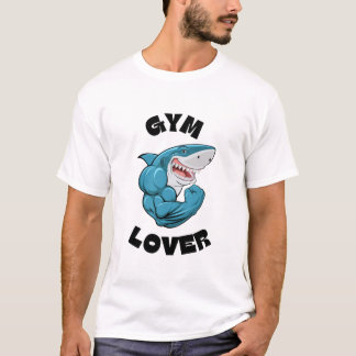 Gym Lover Shark Flexing Funny Workout T-Shirt