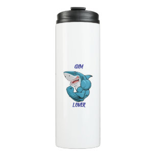 Gym Lover Shark – Funny Fitness Shark Design Thermal Tumbler