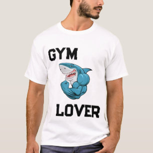 Gym Lover Shark T-Shirt Funny Muscular Shark