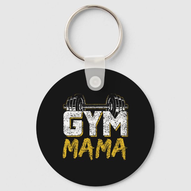 Gym Mama Training Workout Fitness Weightlifting Mo Keychain (Front)