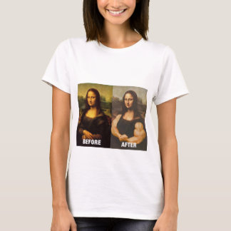 Gym Mona Lisa Before & After Funny Fitness T-Shirt