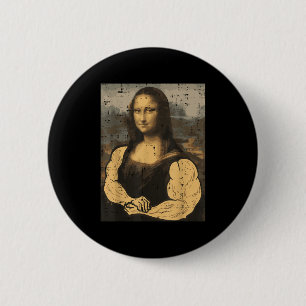 Gym Mona Lisa Muscle Fun Workout Fitness Bodybuild 2 Inch Round Button