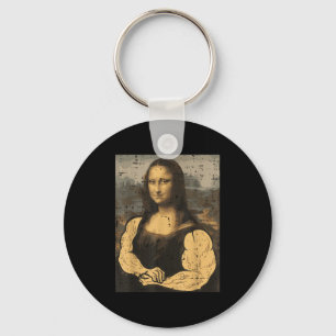 Gym Mona Lisa Muscle Fun Workout Fitness Bodybuild Keychain