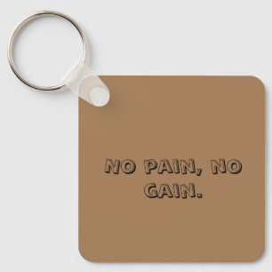 GYM Motivation Custom text  And Light Brown Keychain