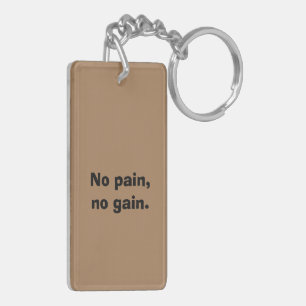 GYM Motivation Custom text And Light Brown Keychain