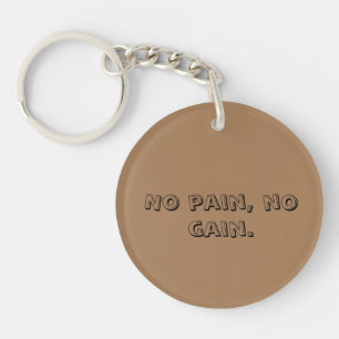 GYM Motivation Custom text And Light Brown Keychain