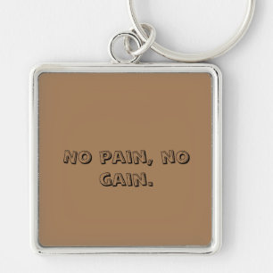 GYM Motivation Custom text  And Light Brown Keychain