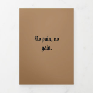 GYM Motivation Custom text And Light Brown Tri-Fold Holiday Card