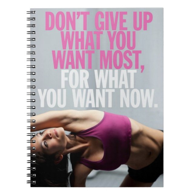 Gym Motivation - Don't Give Up - Women's Workout Notebook (Front)