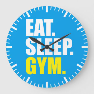 Gym Motivation - Eat, Sleep, Gym Large Clock
