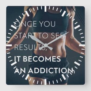 Gym Motivation For Women - Results - Workout Square Wall Clock