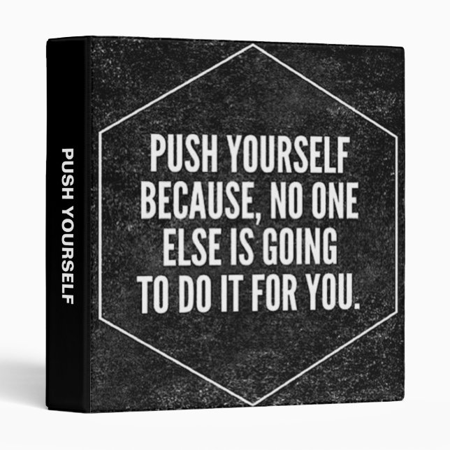 Gym Motivation - Push Yourself - Inspirational Binder (Front/Spine)