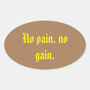 GYM Motivation quotes And Light Brown  Oval Sticker