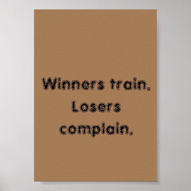 GYM Motivation quotes And Light Brown Poster (Front)