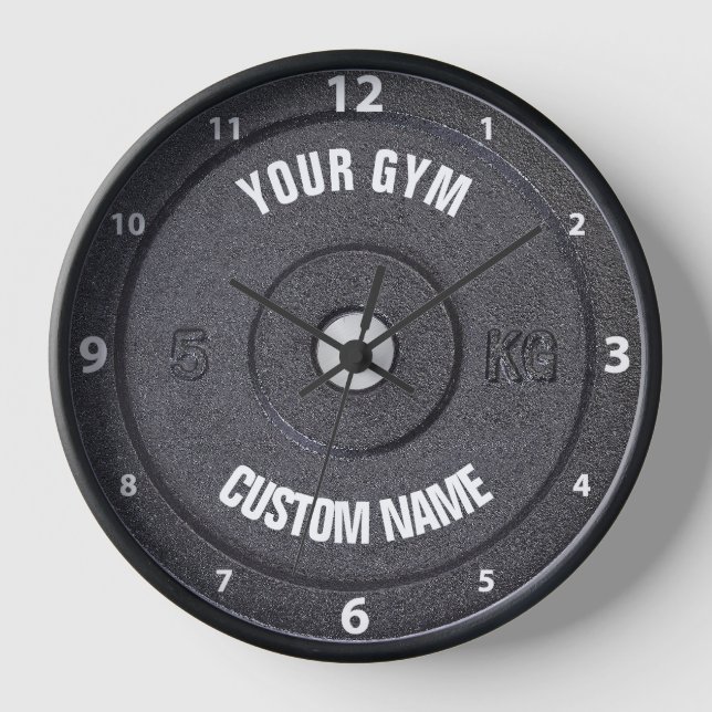 Gym Owner or User Funny White Numbers Clock (Front)