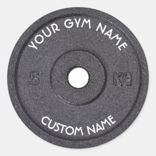 Gym Owner or User With Curved Text Funny Classic Round Sticker