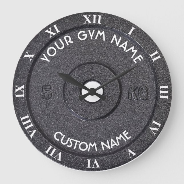 Gym Owner or User With Curved Text Funny Large Clock (Front)