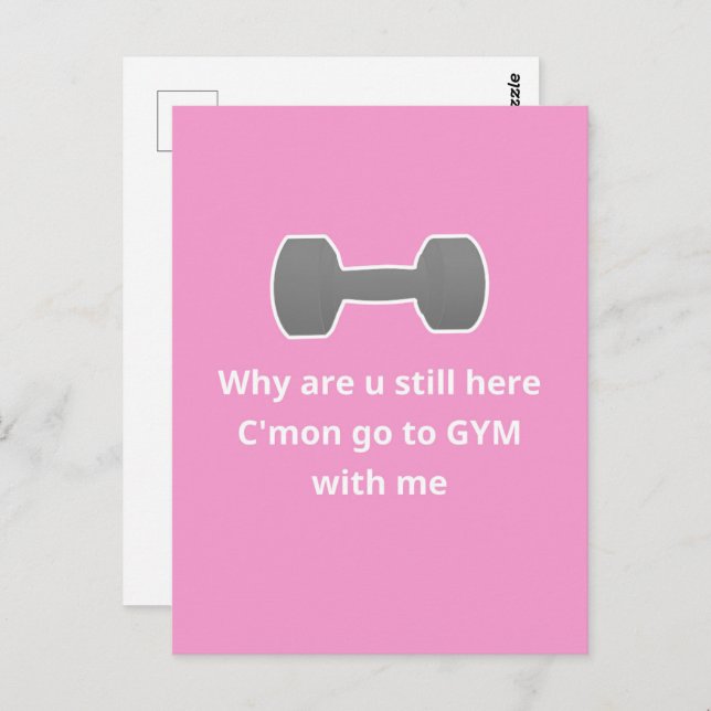 Gym Pink Postcard (Front/Back)