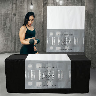 Gym Pop Up Shop Table Runner Sign Business Logo Tapestry