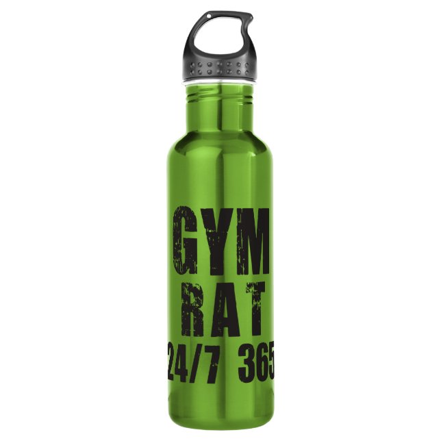 Gym Rat - 24/7 365 - Bodybuilding 710 Ml Water Bottle (Front)