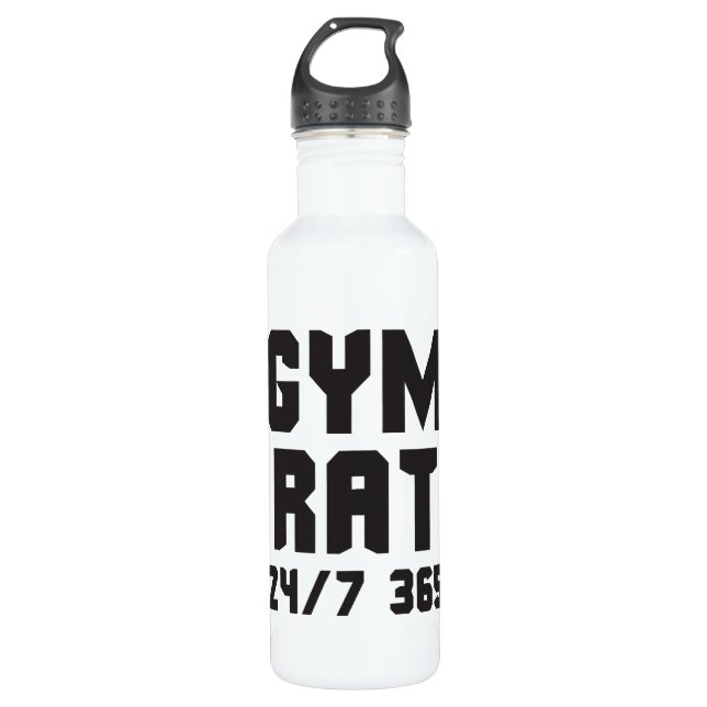 Gym Rat - 24/7 365 - Bodybuilding 710 Ml Water Bottle (Front)