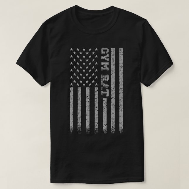 Gym Rat American Flag  T-Shirt (Design Front)