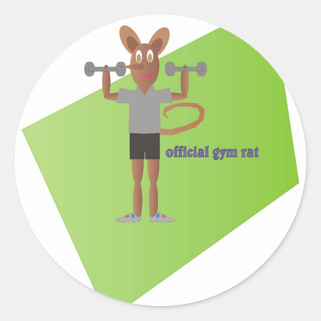 Gym Rat Classic Round Sticker (Front)