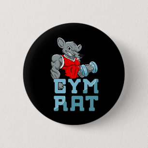 Gym Rat Fitness Bodybuilding Exercise Muscles Spor 2 Inch Round Button