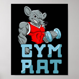 Gym Rat Fitness Bodybuilding Exercise Muscles Spor Poster
