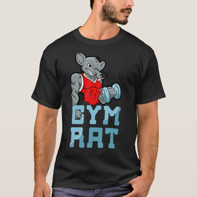 Gym Rat Fitness Bodybuilding Exercise Muscles Spor T-Shirt (Front)
