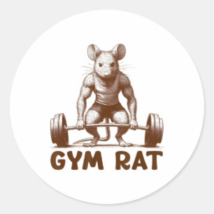 Gym Rat Fitness Bodybuilding Funny Workout Gym Wei Classic Round Sticker