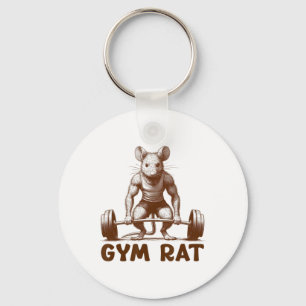 Gym Rat Fitness Bodybuilding Funny Workout Gym Wei Keychain