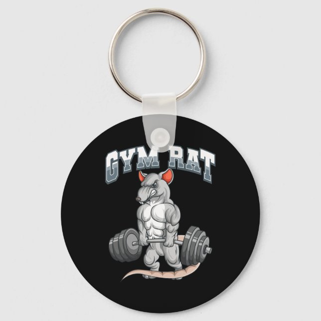 Gym Rat Fitness Bodybuilding  Keychain (Front)