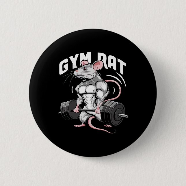 Gym Rat Funny Bodybuilding Fitness Workout Gym Wei 2 Inch Round Button (Front)