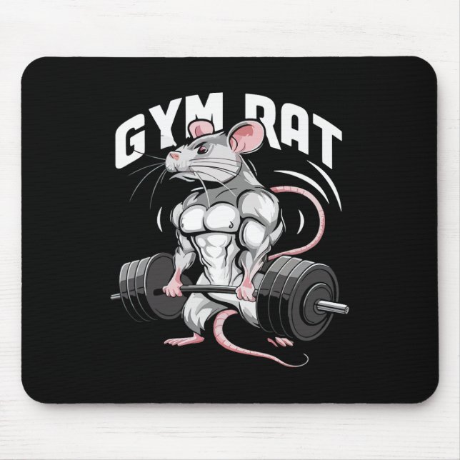 Gym Rat Funny Bodybuilding Fitness Workout Gym Wei Mouse Pad (Front)