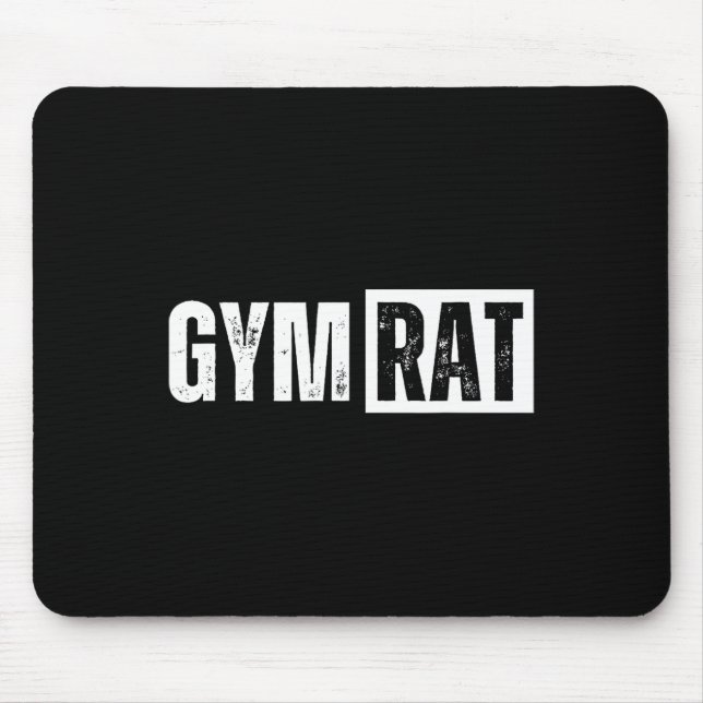 Gym Rat Funny Bodybuilding Workout  Mouse Pad (Front)