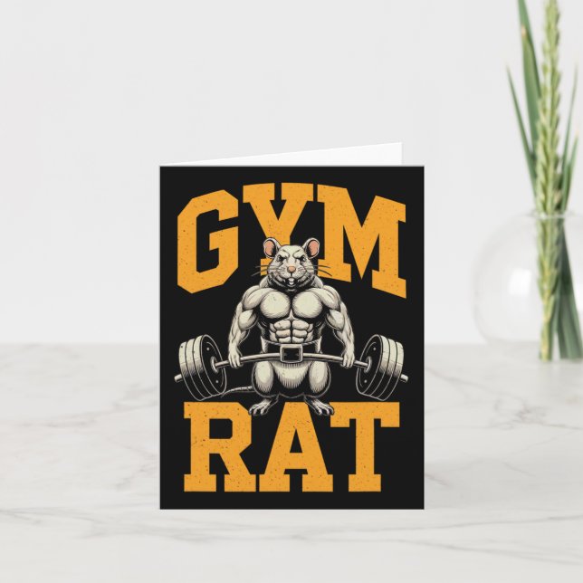 Gym Rat Meaning Gym Rat Costume Weight Lifting Gym Card (Front)