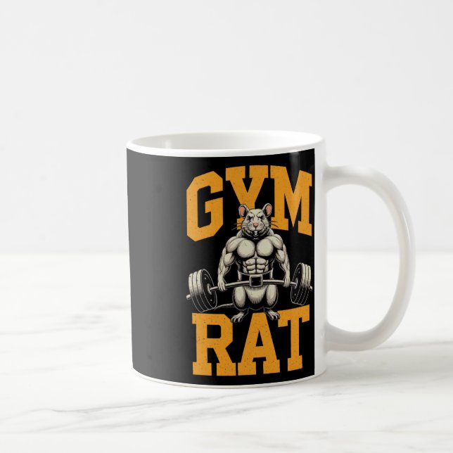 Gym Rat Meaning Gym Rat Costume Weight Lifting Gym Coffee Mug (Right)