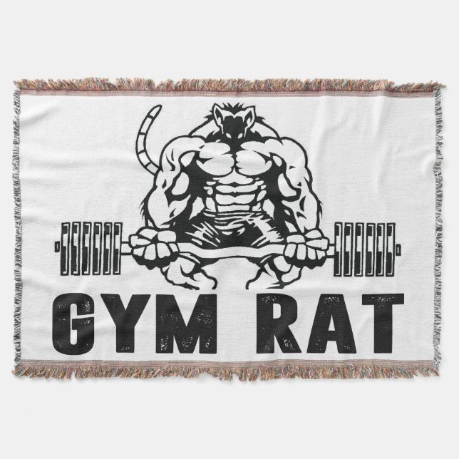 Gym Rat Throw Blanket (Front)