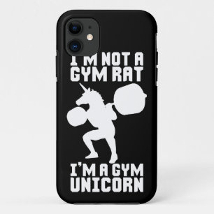 Gym Rat vs Gym Unicorn - Funny Workout Inspiration iPhone 11 Case