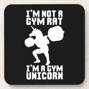 Gym Rat vs Gym Unicorn - Funny Workout Inspiration Coaster