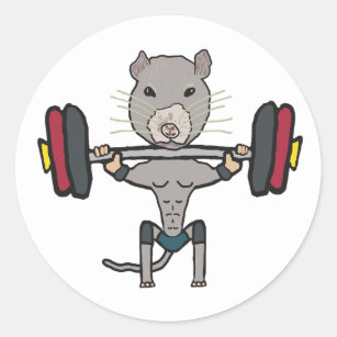 Gym Rat Weightlifting Classic Round Sticker