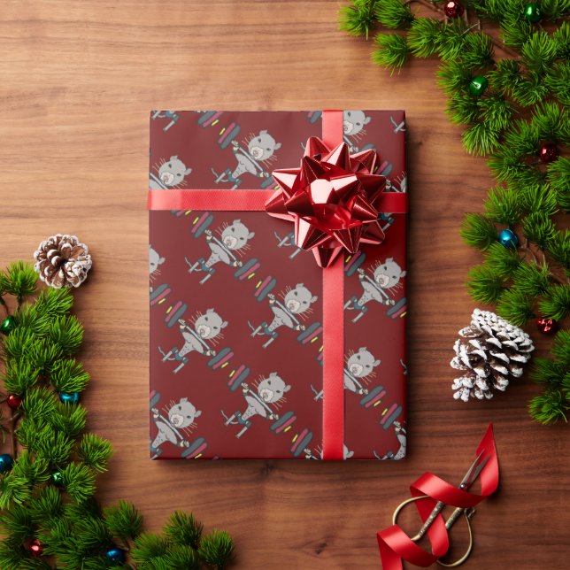 Gym Rat Weightlifting Wrapping Paper (Holiday Gift)