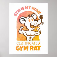 Gym Rats Poster. Funny Fitness Wall Art for Gym.