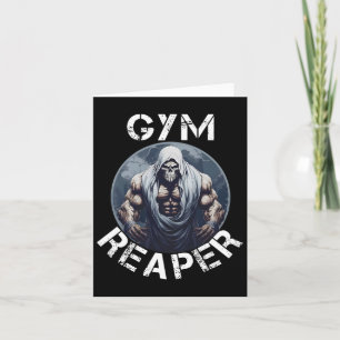 Gym Reaper Fitness Halloween Skeleton Workout Body Card